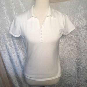 Talbots white women polo shirt Size Small